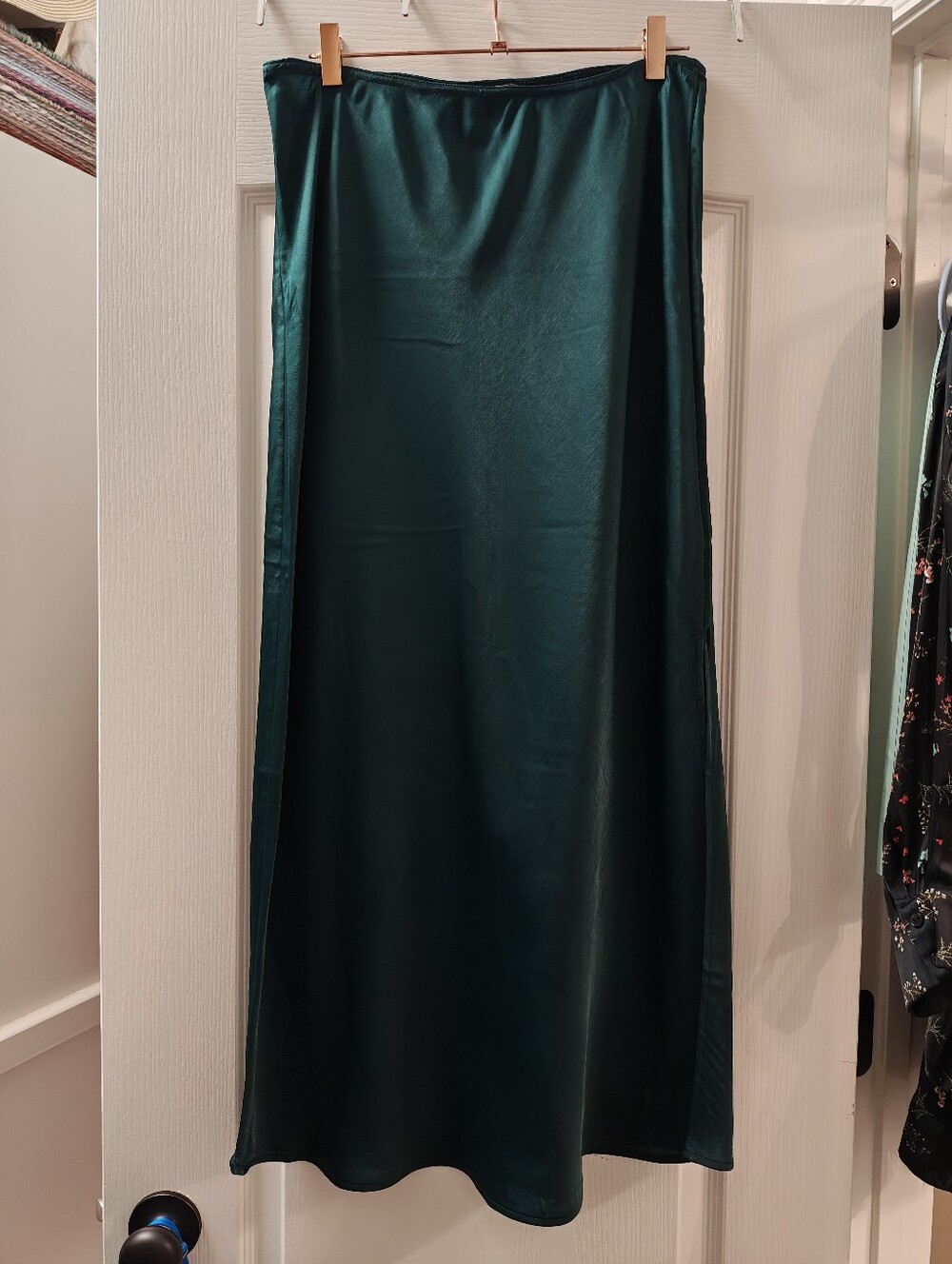 Maurices Deep Teal Satin Maxi Skirt